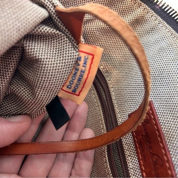 Vtg Dooney & Bourke Juliette Satchel Shoulder Bag All Weather + Vachetta Brown - Picture 11 of 13